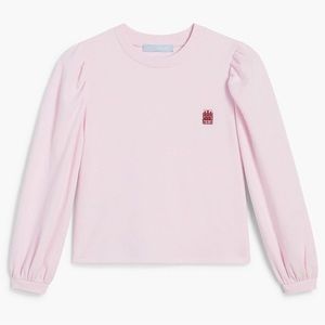 Hill House Home light pink puff sleeve teddy top crewneck sweatshirt S